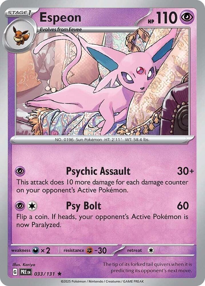 Espeon (033/131) [Scarlet & Violet: Prismatic Evolutions] | Dumpster Cat Games