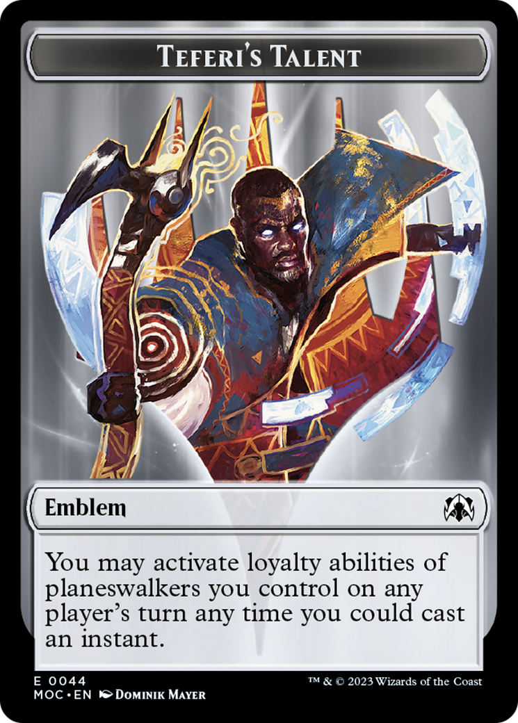 Teferi's Talent Emblem [March of the Machine Commander Tokens] | Dumpster Cat Games