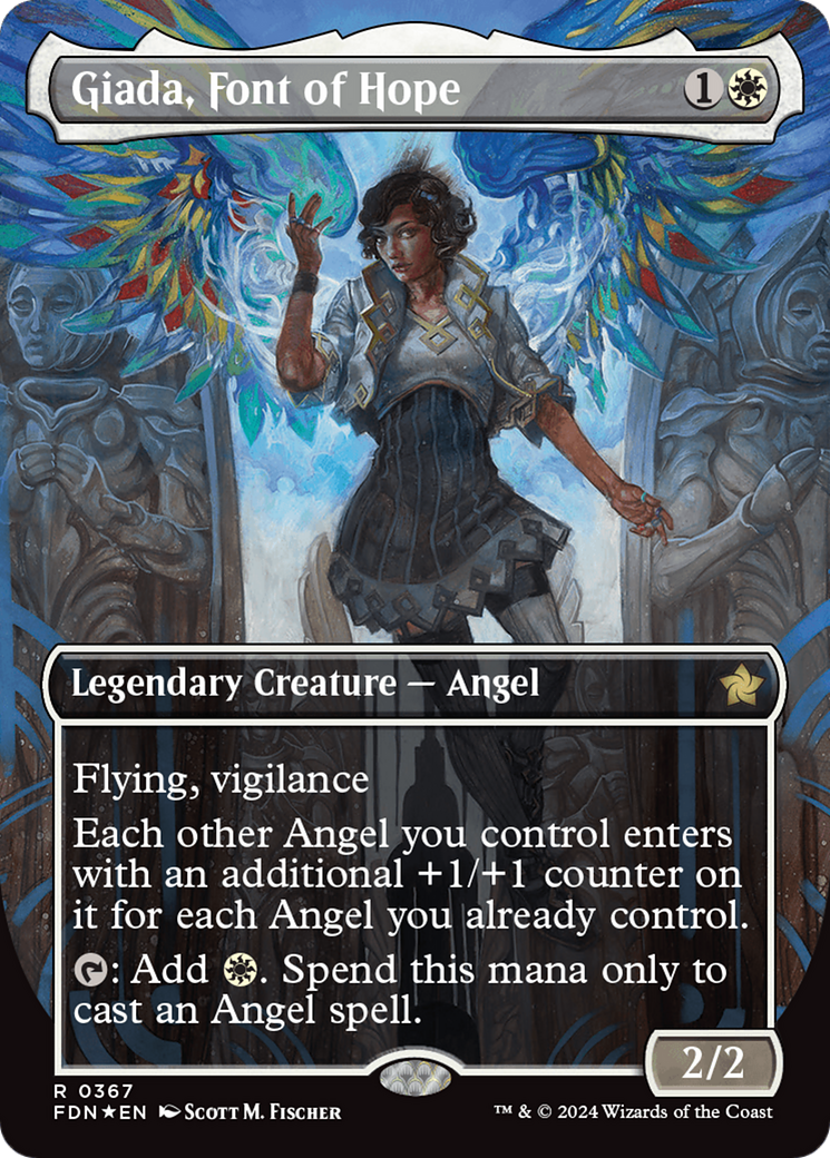 Giada, Font of Hope (Borderless) (Mana Foil) [Foundations] | Dumpster Cat Games