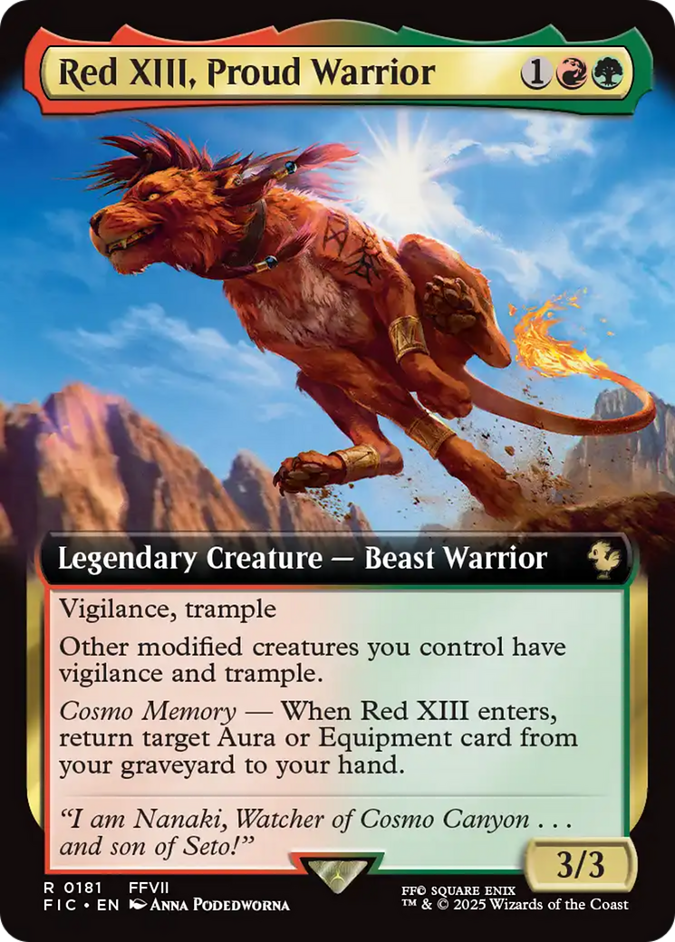 Red XIII, Proud Warrior (Extended Art) [FINAL FANTASY Commander] | Dumpster Cat Games