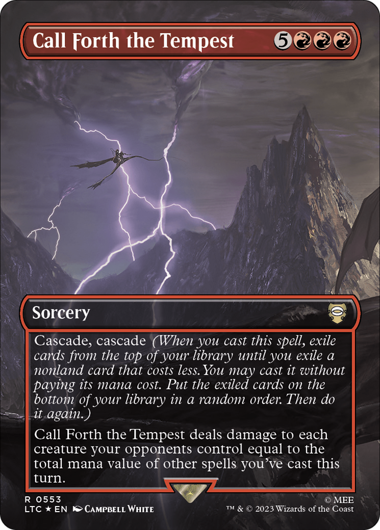 Call Forth the Tempest (Borderless) (Surge Foil) [The Lord of the Rings: Tales of Middle-Earth Commander] | Dumpster Cat Games