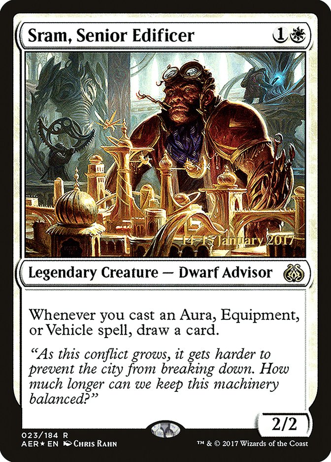 Sram, Senior Edificer [Aether Revolt Prerelease Promos] | Dumpster Cat Games