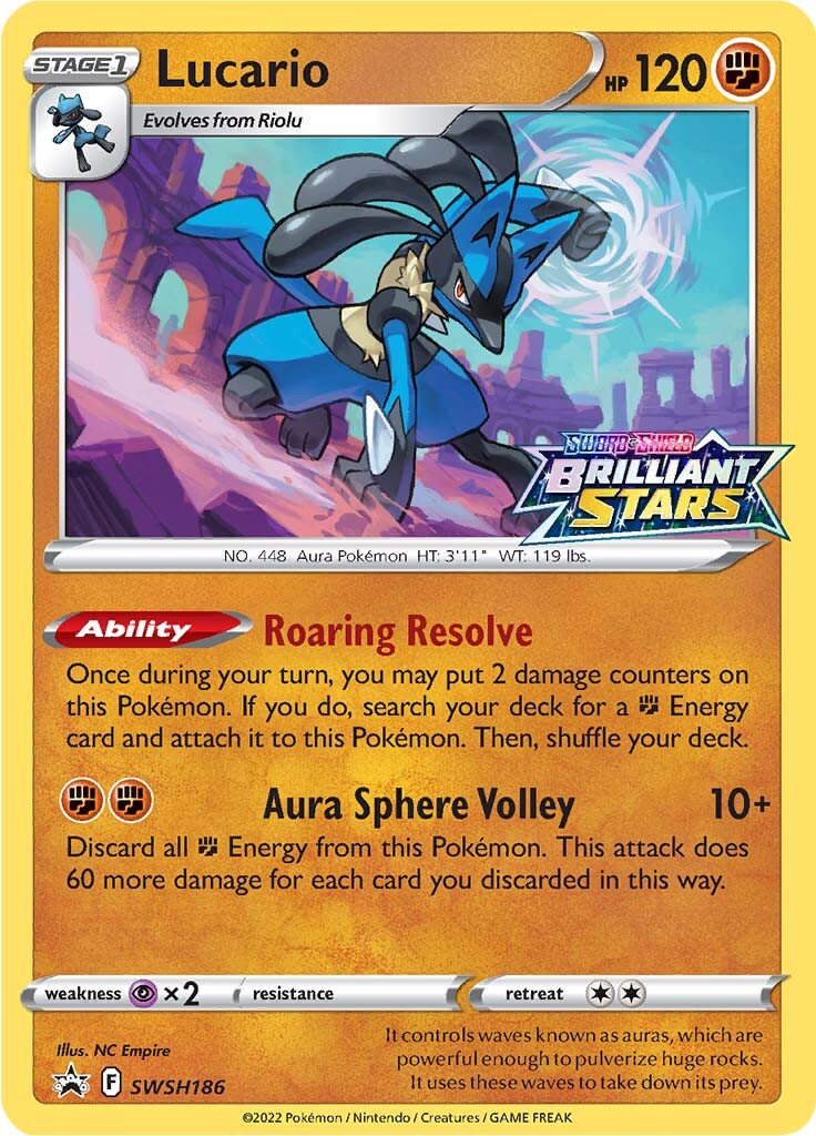 Lucario (SWSH186) (Prerelease Promo) [Sword & Shield: Black Star Promos] | Dumpster Cat Games