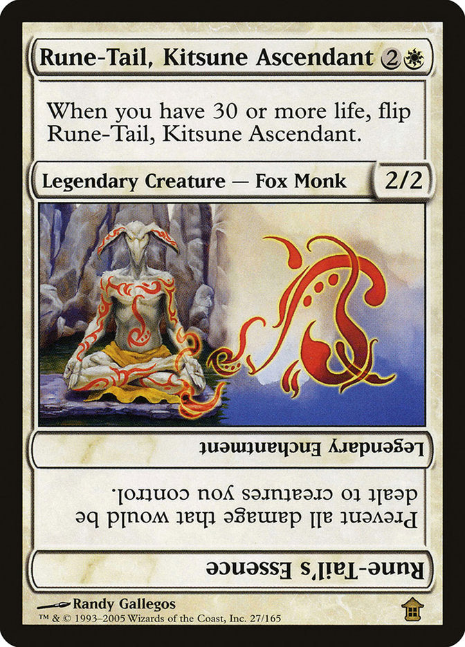 Rune-Tail, Kitsune Ascendant // Rune-Tail's Essence [Saviors of Kamigawa] | Dumpster Cat Games