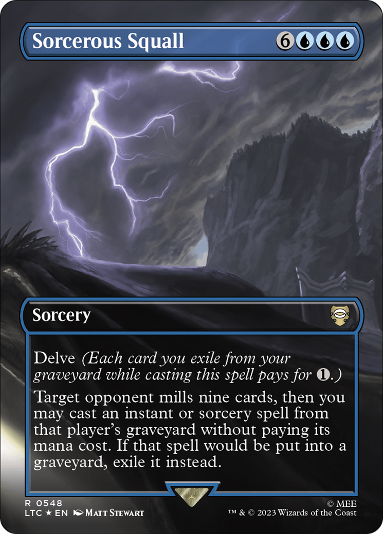 Sorcerous Squall (Borderless) (Surge Foil) [The Lord of the Rings: Tales of Middle-Earth Commander] | Dumpster Cat Games