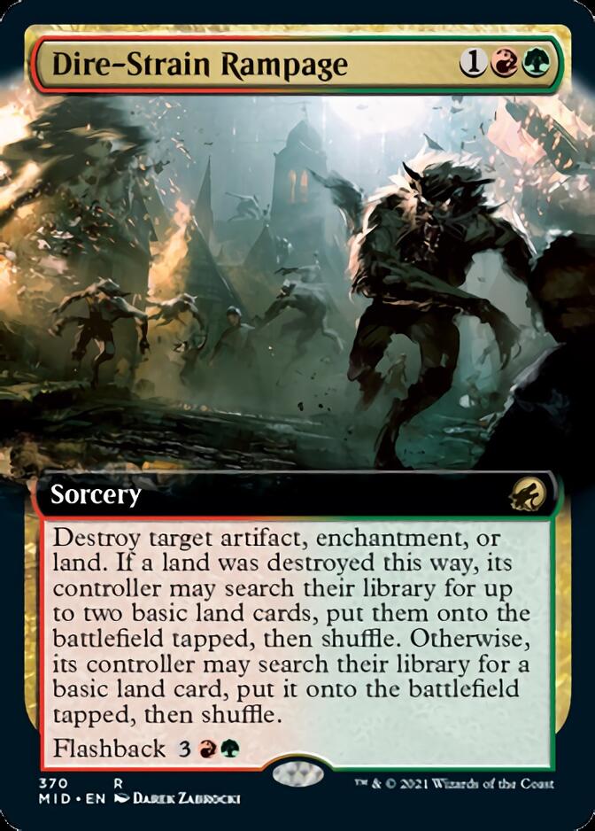 Dire-Strain Rampage (Extended Art) [Innistrad: Midnight Hunt] | Dumpster Cat Games