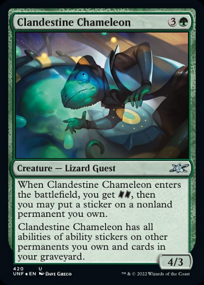 Clandestine Chameleon (Galaxy Foil) [Unfinity] | Dumpster Cat Games