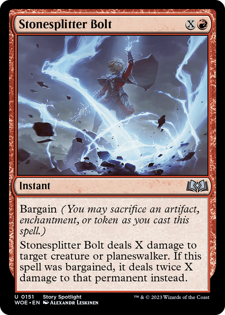 Stonesplitter Bolt [Wilds of Eldraine] | Dumpster Cat Games