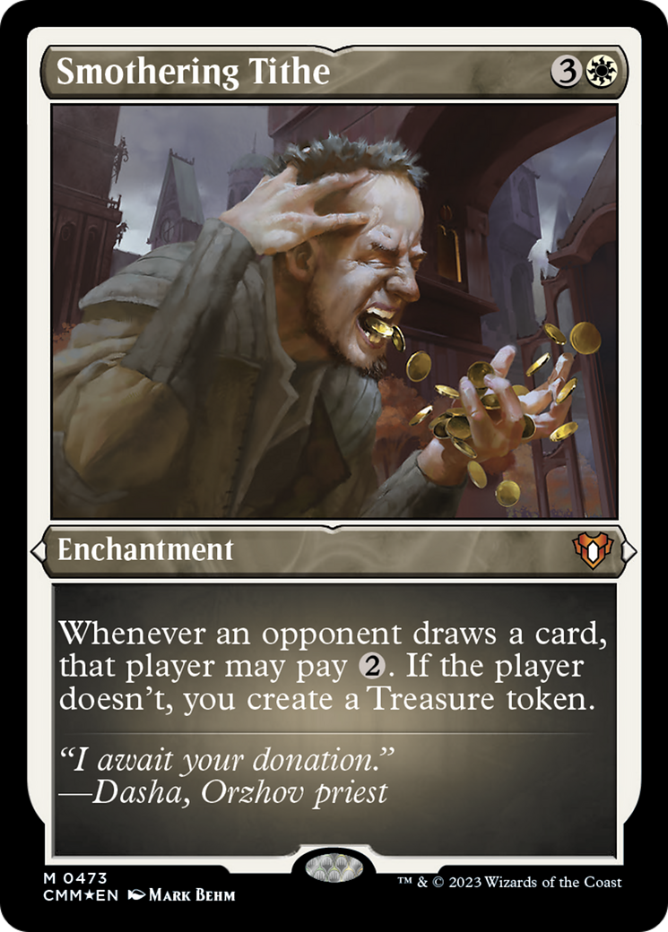 Smothering Tithe (Foil Etched) [Commander Masters] | Dumpster Cat Games