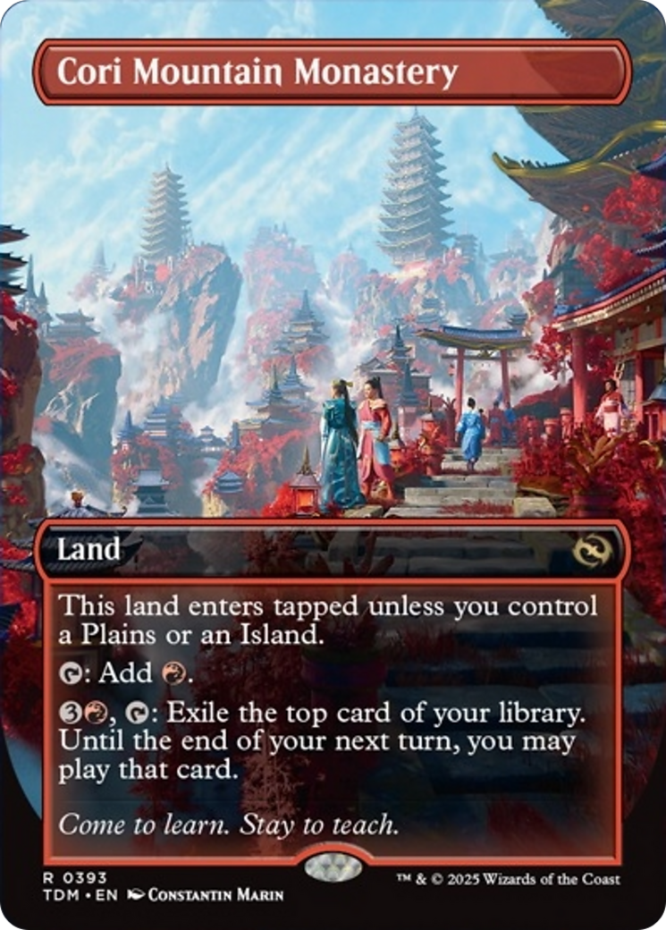 Cori Mountain Monastery (Borderless) [Tarkir: Dragonstorm] | Dumpster Cat Games