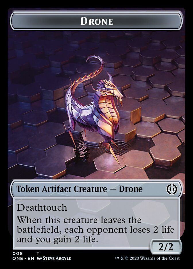 Drone Token [Phyrexia: All Will Be One Tokens] | Dumpster Cat Games