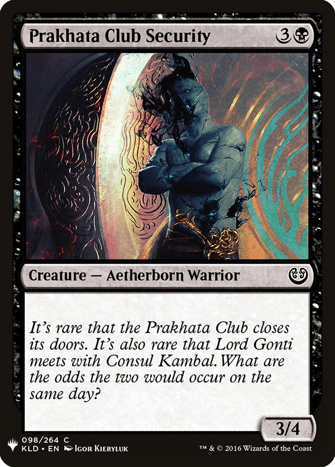 Prakhata Club Security [Mystery Booster] | Dumpster Cat Games