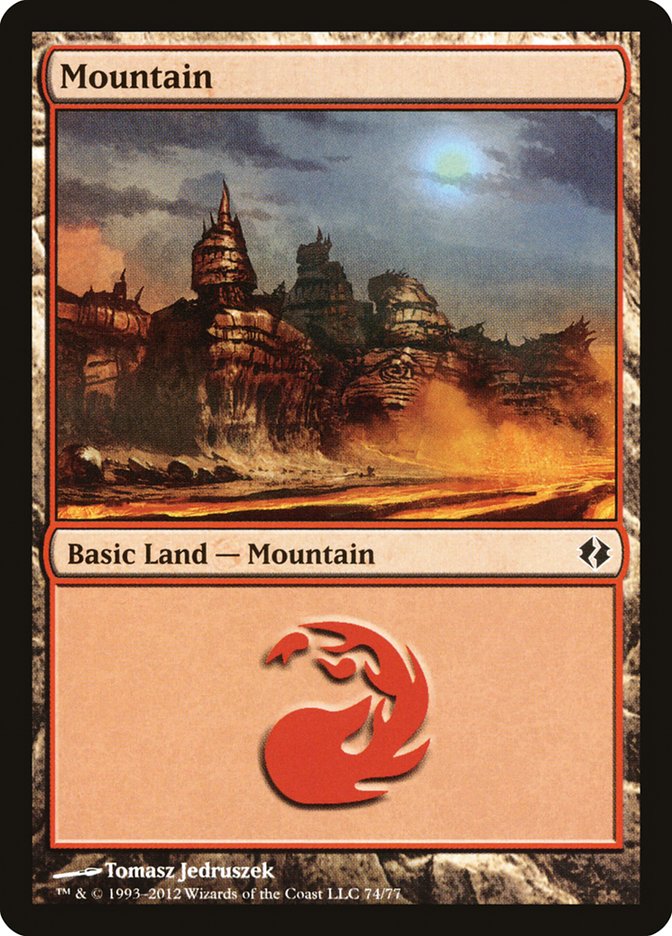 Mountain (74) [Duel Decks: Venser vs. Koth] | Dumpster Cat Games