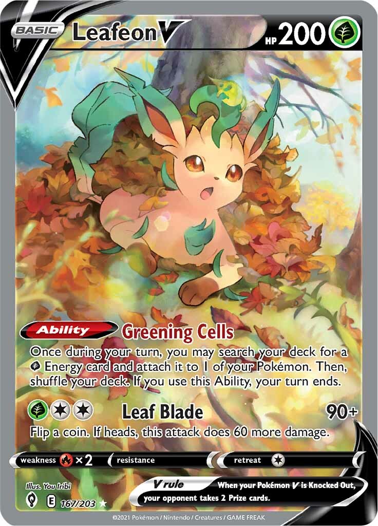 Leafeon V (167/203) [Sword & Shield: Evolving Skies] | Dumpster Cat Games