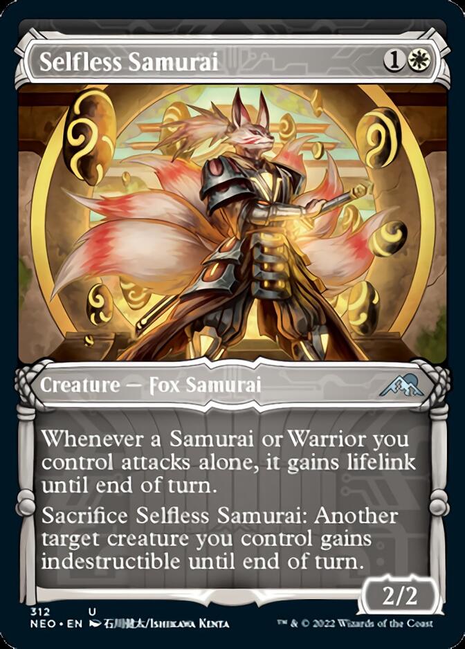 Selfless Samurai (Showcase Samurai) [Kamigawa: Neon Dynasty] | Dumpster Cat Games