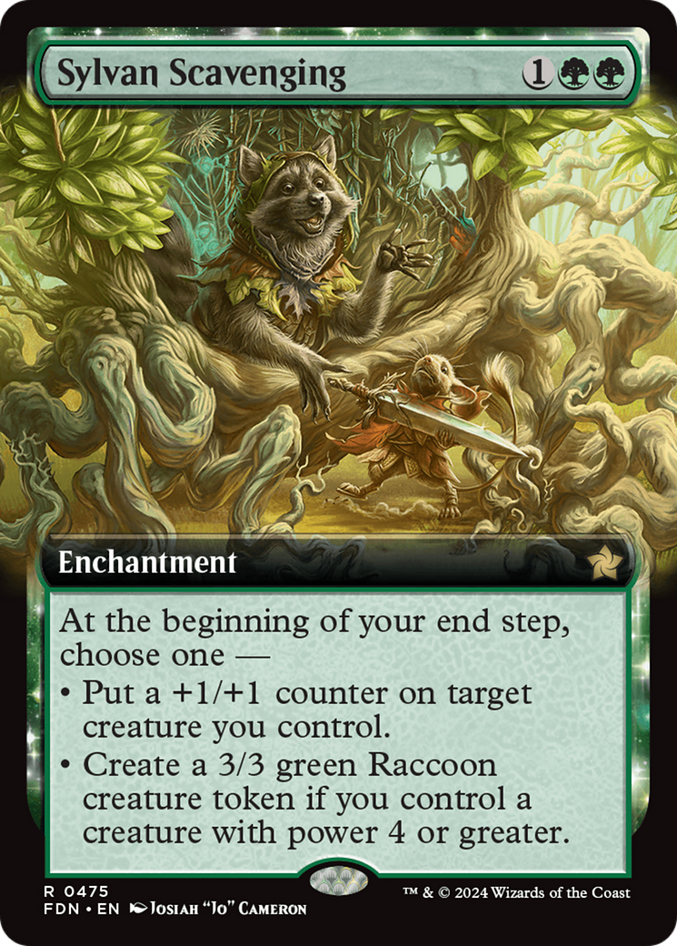 Sylvan Scavenging (Extended Art) [Foundations] | Dumpster Cat Games