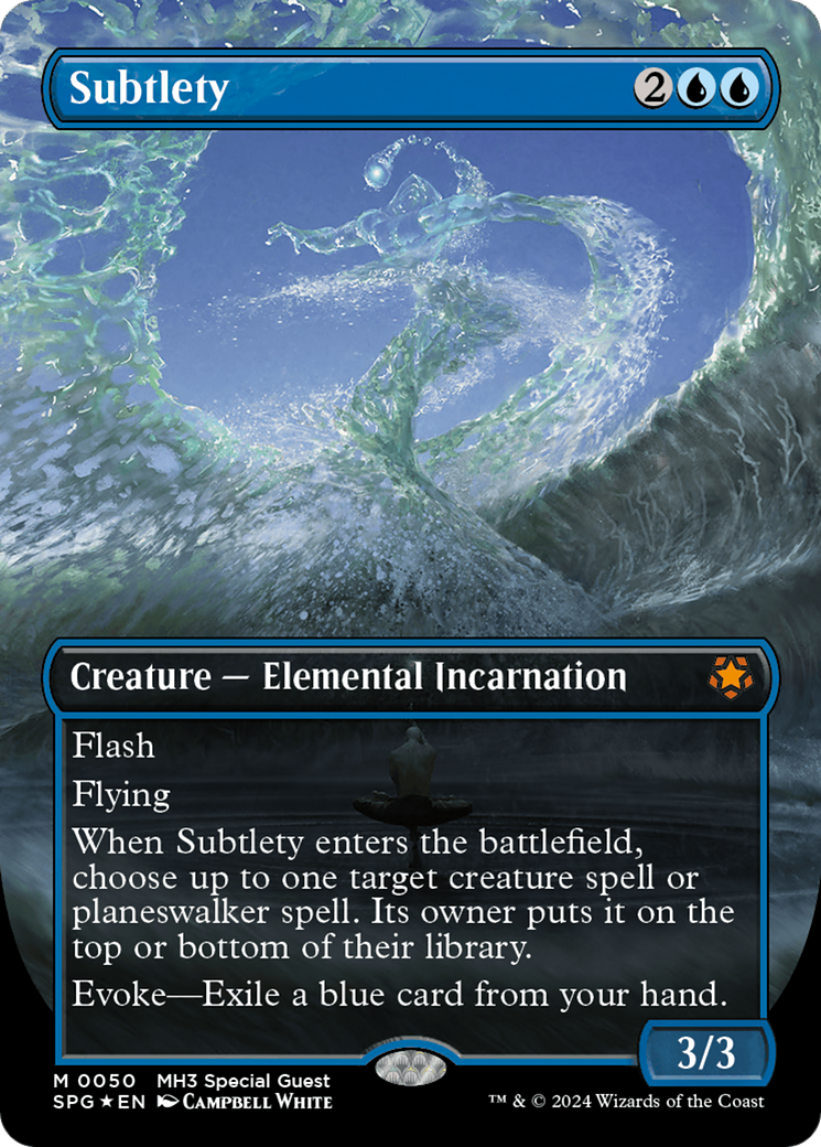 Subtlety (Borderless) (Textured Foil) [Modern Horizons 3 Special Guests] | Dumpster Cat Games