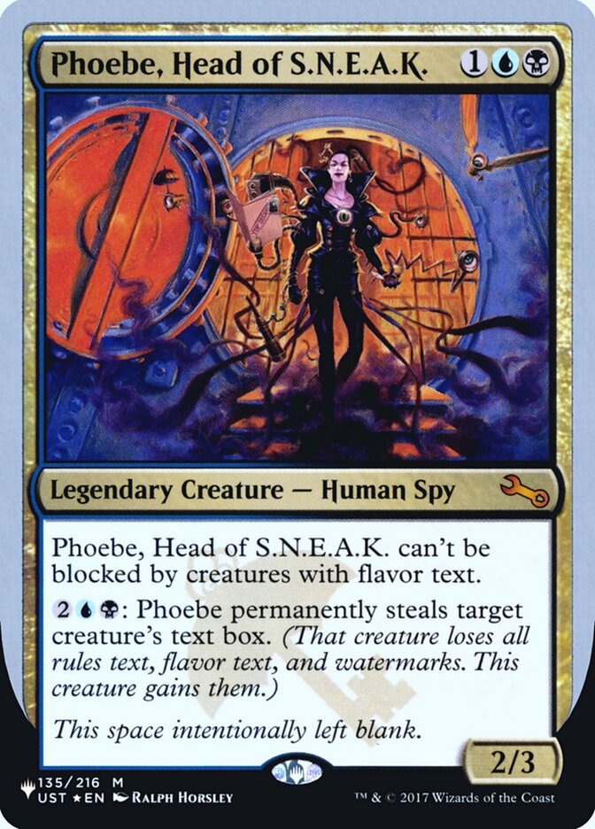 Phoebe, Head of S.N.E.A.K. (Unfinity Foil Edition) [The List] | Dumpster Cat Games
