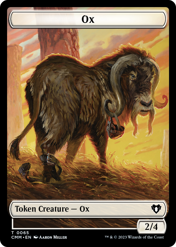 Phyrexian Golem // Ox Double-Sided Token [Commander Masters Tokens] | Dumpster Cat Games