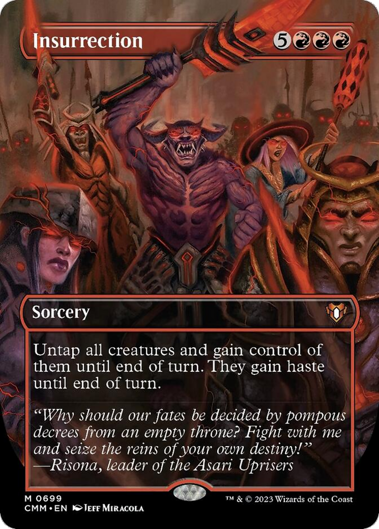 Insurrection (Borderless Alternate Art) [Commander Masters] | Dumpster Cat Games