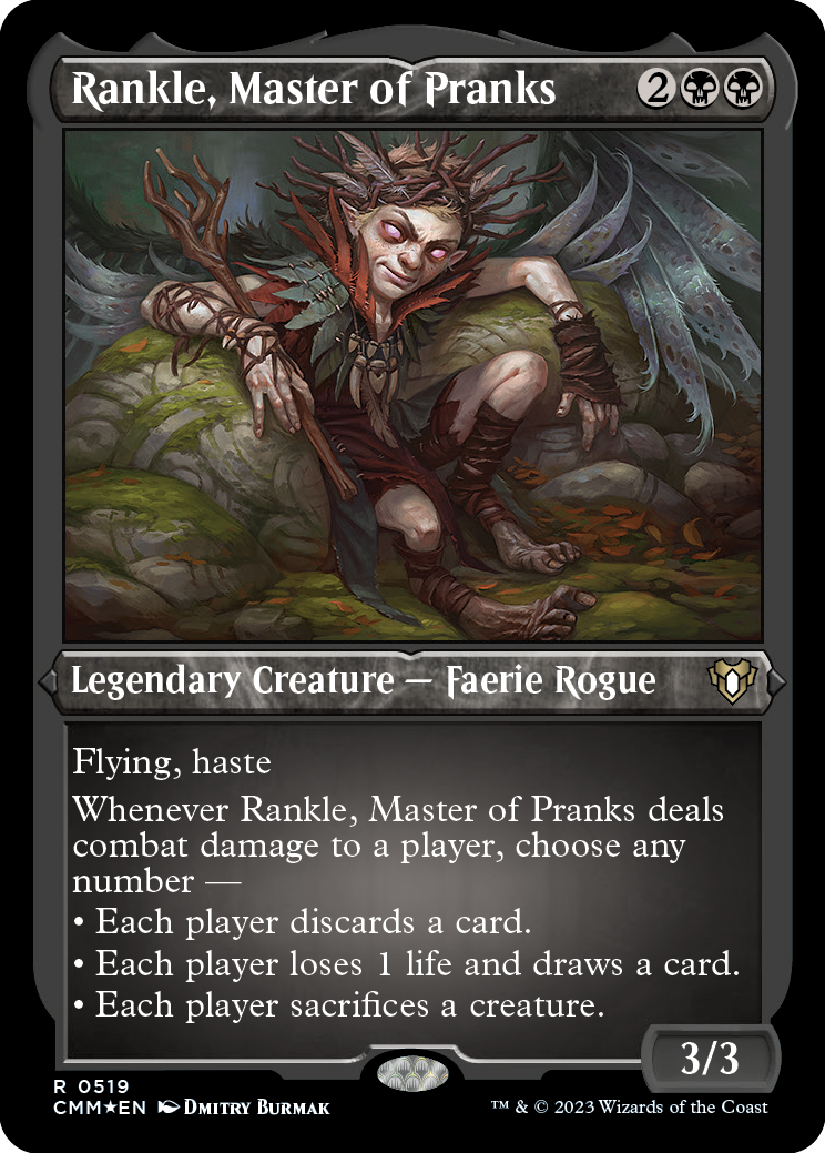 Rankle, Master of Pranks (Foil Etched) [Commander Masters] | Dumpster Cat Games
