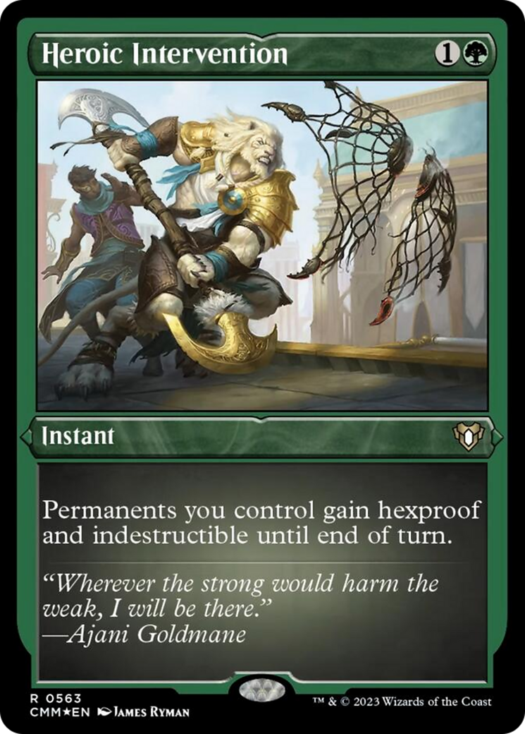 Heroic Intervention (Foil Etched) [Commander Masters] | Dumpster Cat Games