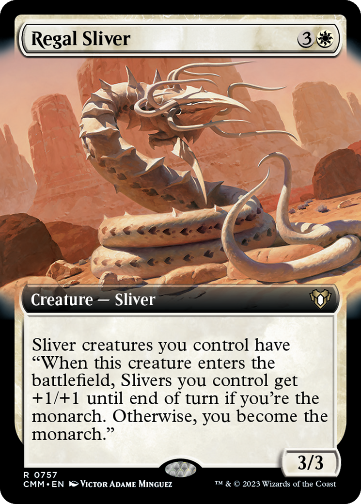 Regal Sliver (Extended Art) [Commander Masters] | Dumpster Cat Games