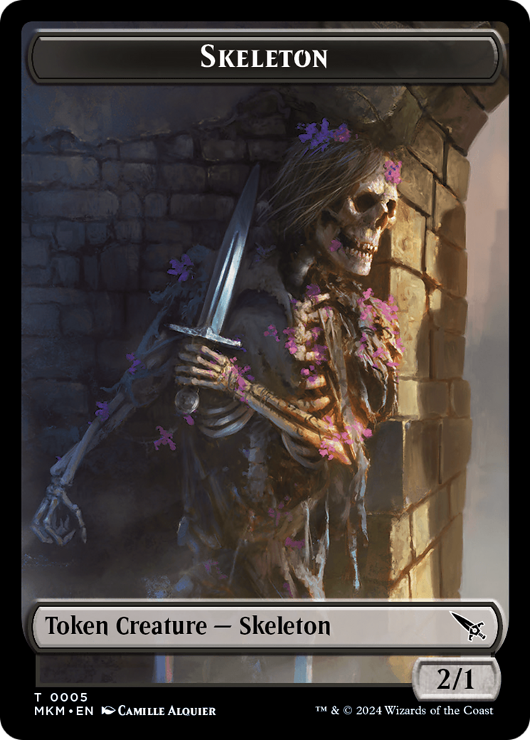 Skeleton Token [Murders at Karlov Manor Tokens] | Dumpster Cat Games