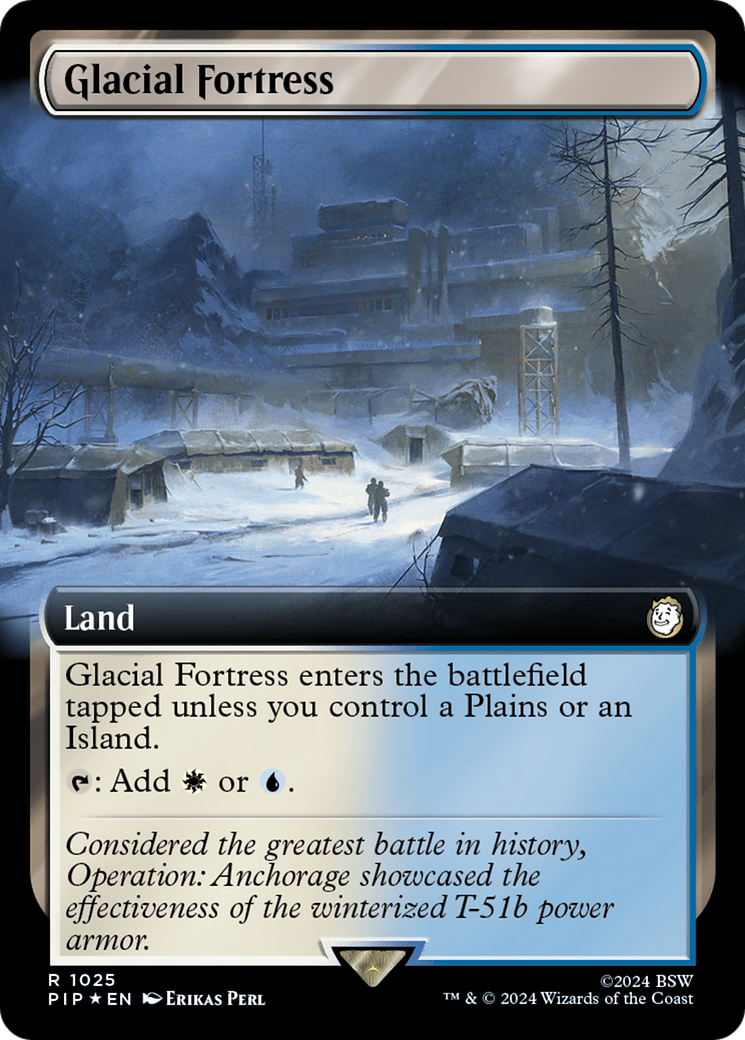 Glacial Fortress (Extended Art) (Surge Foil) [Fallout] | Dumpster Cat Games