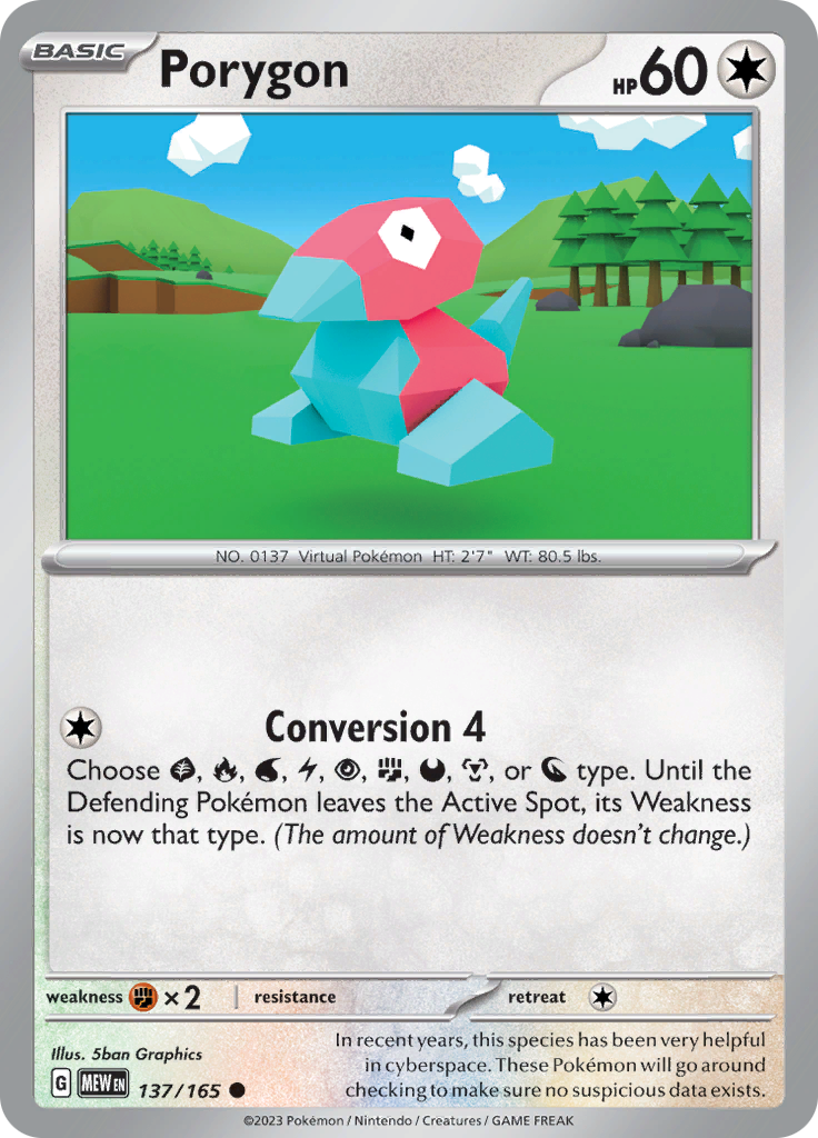 Porygon (137/165) [Scarlet & Violet 151] | Dumpster Cat Games