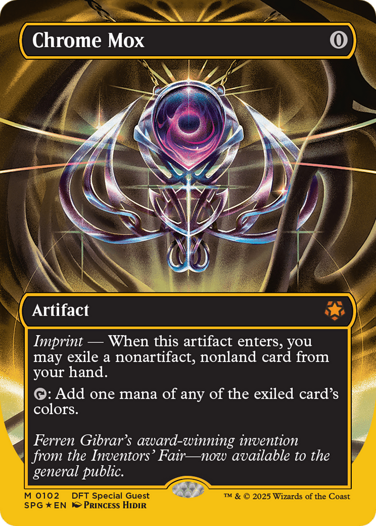 Chrome Mox (Borderless) (First-Place Foil) [Aetherdrift Special Guests] | Dumpster Cat Games