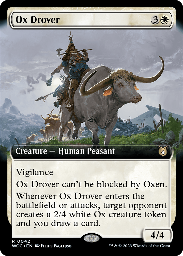 Ox Drover (Extended Art) [Wilds of Eldraine Commander] | Dumpster Cat Games