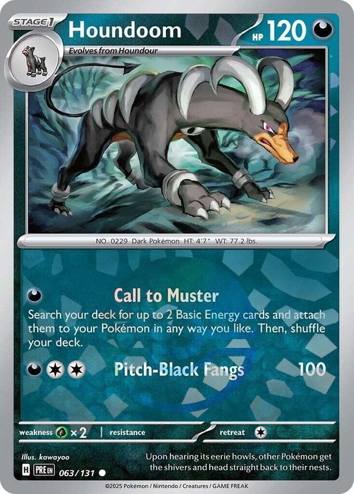 Houndoom (063/131) (Poke Ball Pattern) [Scarlet & Violet: Prismatic Evolutions] | Dumpster Cat Games
