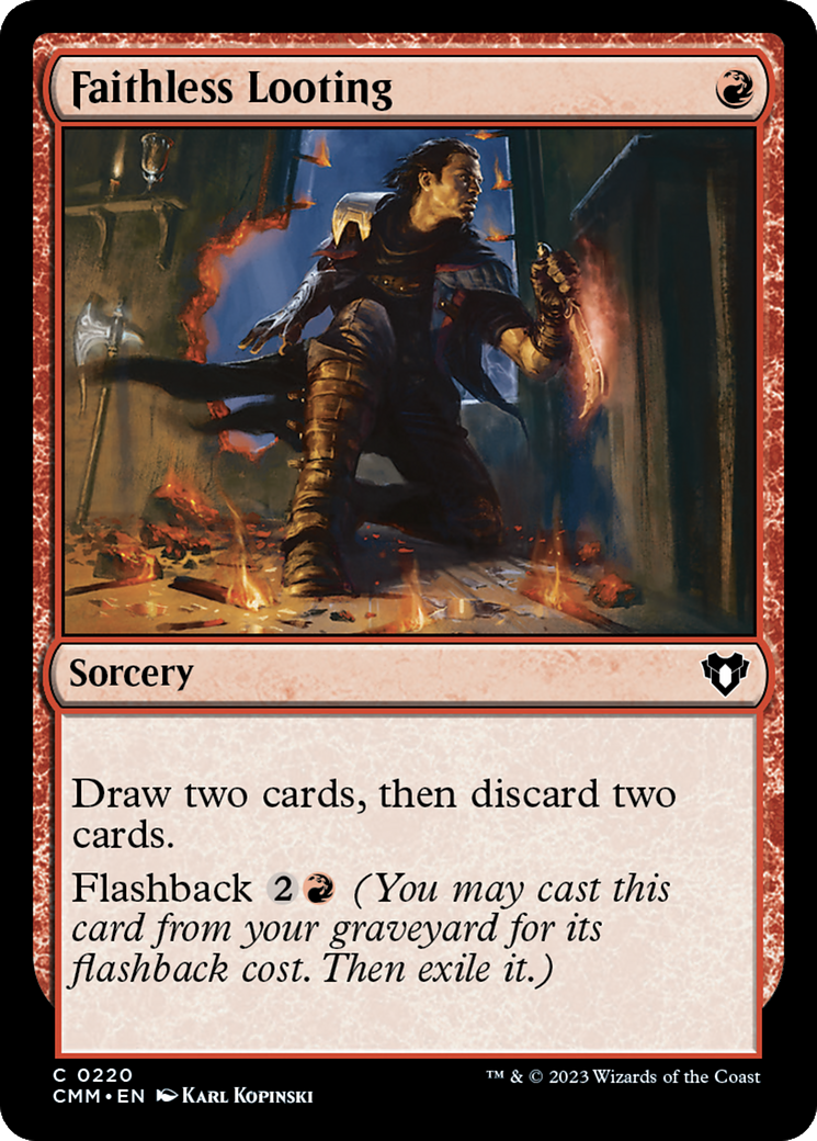 Faithless Looting [Commander Masters] | Dumpster Cat Games
