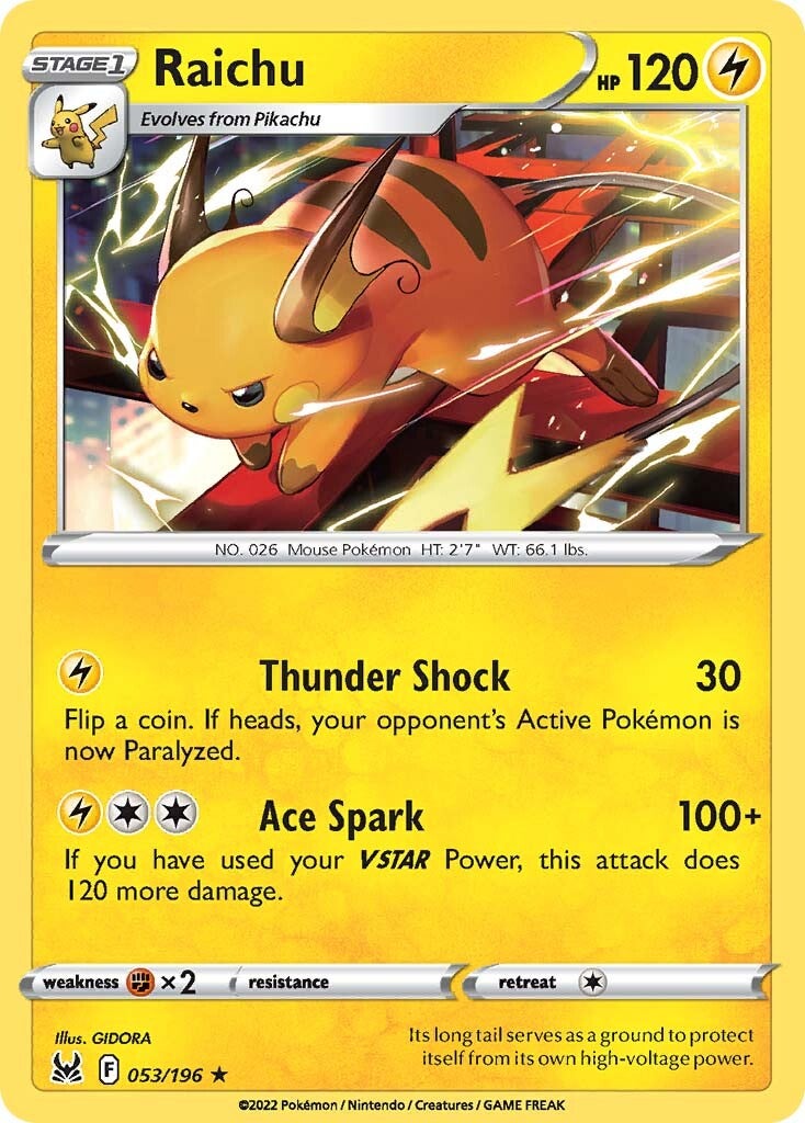 Raichu (053/196) [Sword & Shield: Lost Origin] | Dumpster Cat Games