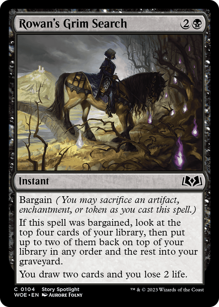Rowan's Grim Search [Wilds of Eldraine] | Dumpster Cat Games