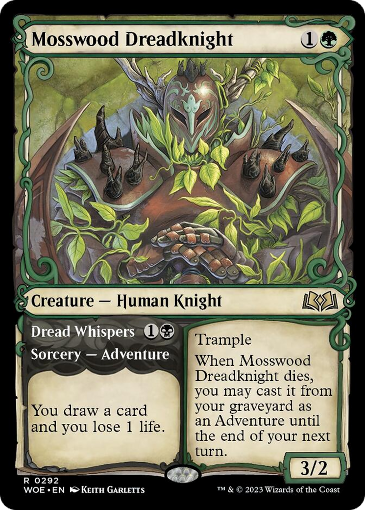 Mosswood Dreadknight // Dread Whispers (Showcase) [Wilds of Eldraine] | Dumpster Cat Games