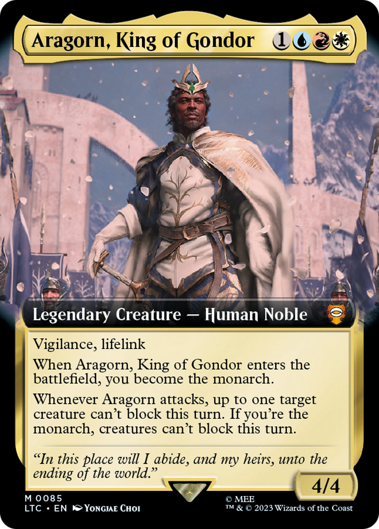Aragorn, King of Gondor (Extended Art) [The Lord of the Rings: Tales of Middle-Earth Commander] | Dumpster Cat Games