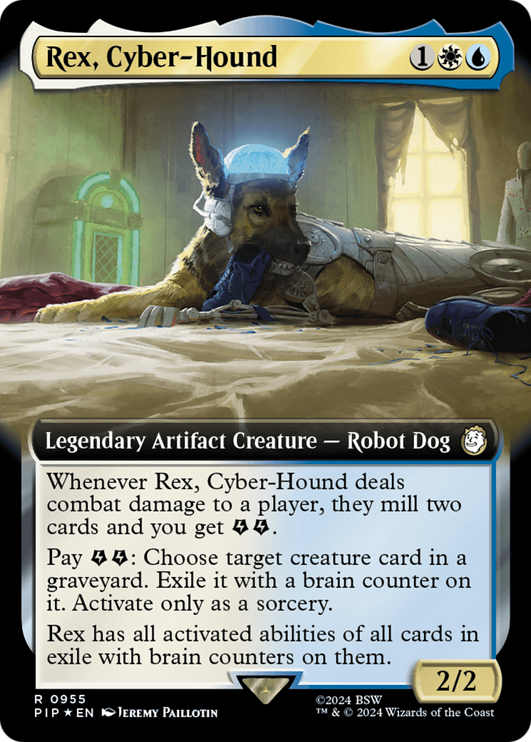 Rex, Cyber-Hound (Extended Art) (Surge Foil) [Fallout] | Dumpster Cat Games