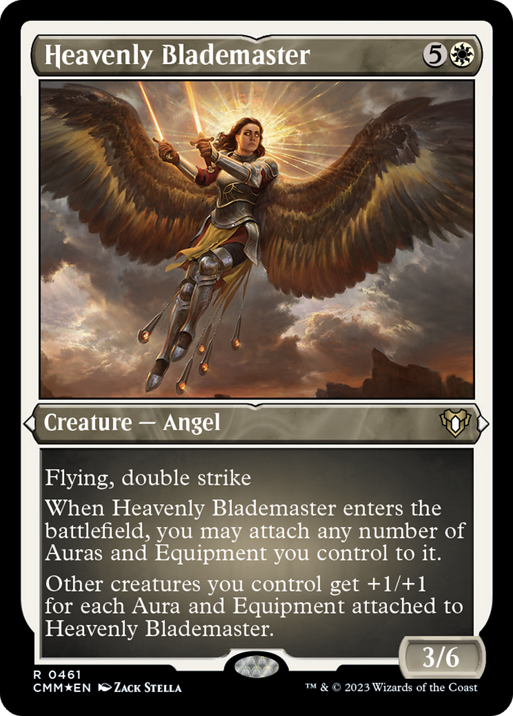 Heavenly Blademaster (Foil Etched) [Commander Masters] | Dumpster Cat Games