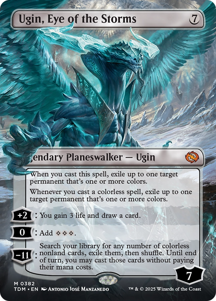 Ugin, Eye of the Storms (Borderless) [Tarkir: Dragonstorm] | Dumpster Cat Games