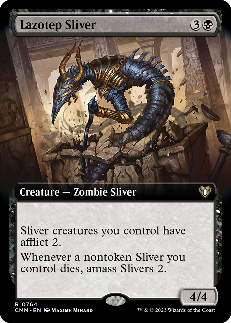 Lazotep Sliver (Extended Art) [Commander Masters] | Dumpster Cat Games