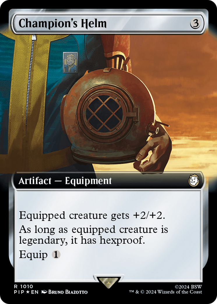 Champion's Helm (Extended Art) (Surge Foil) [Fallout] | Dumpster Cat Games