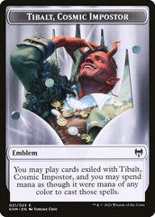 Human Warrior // Tibalt, Cosmic Impostor Emblem Double-Sided Token [Kaldheim Tokens] | Dumpster Cat Games