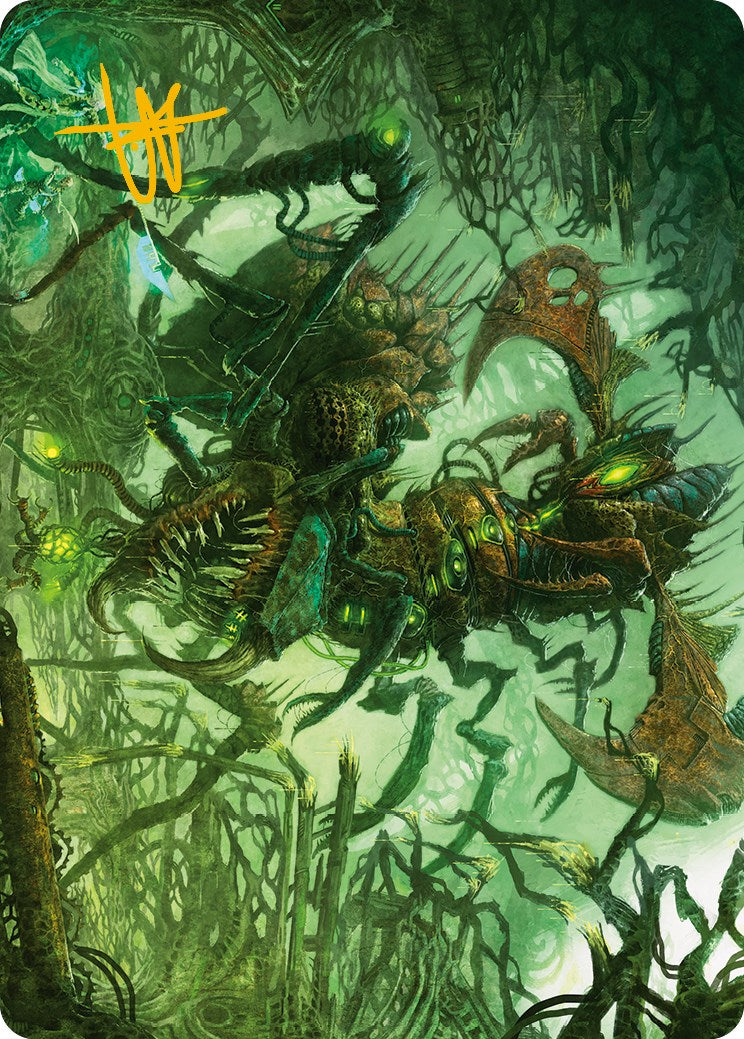 Skyscythe Engulfer Art Card (Gold-Stamped Signature) [Phyrexia: All Will Be One Art Series] | Dumpster Cat Games