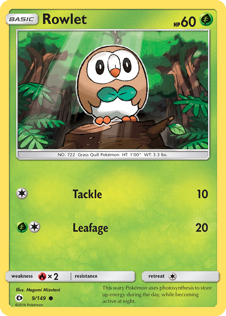 Rowlet (9/149) [Sun & Moon: Base Set] | Dumpster Cat Games