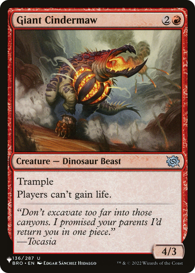 Giant Cindermaw [The List] | Dumpster Cat Games