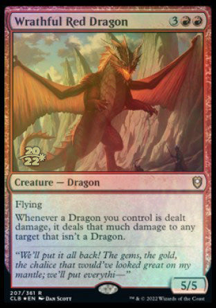 Wrathful Red Dragon [Commander Legends: Battle for Baldur's Gate Prerelease Promos] | Dumpster Cat Games