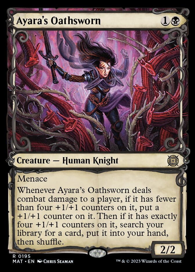 Ayara's Oathsworn (Showcase Halo Foil) [March of the Machine: The Aftermath] | Dumpster Cat Games