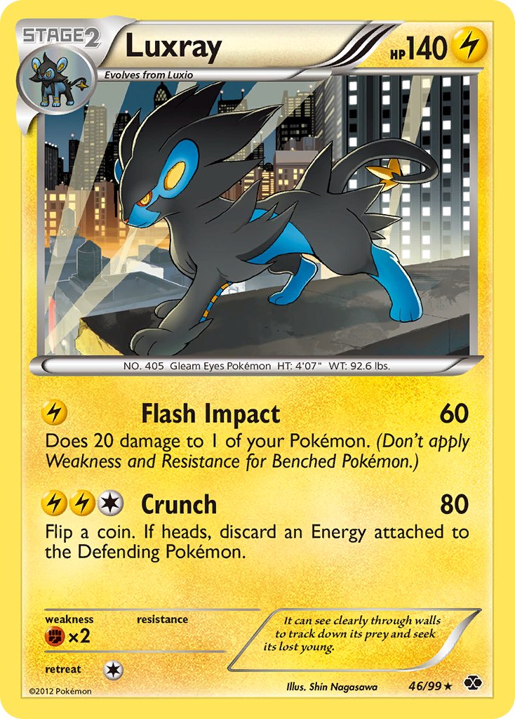 Luxray (46/99) (Cracked Ice Holo) (Blister Exclusive) [Black & White: Next Destinies] | Dumpster Cat Games
